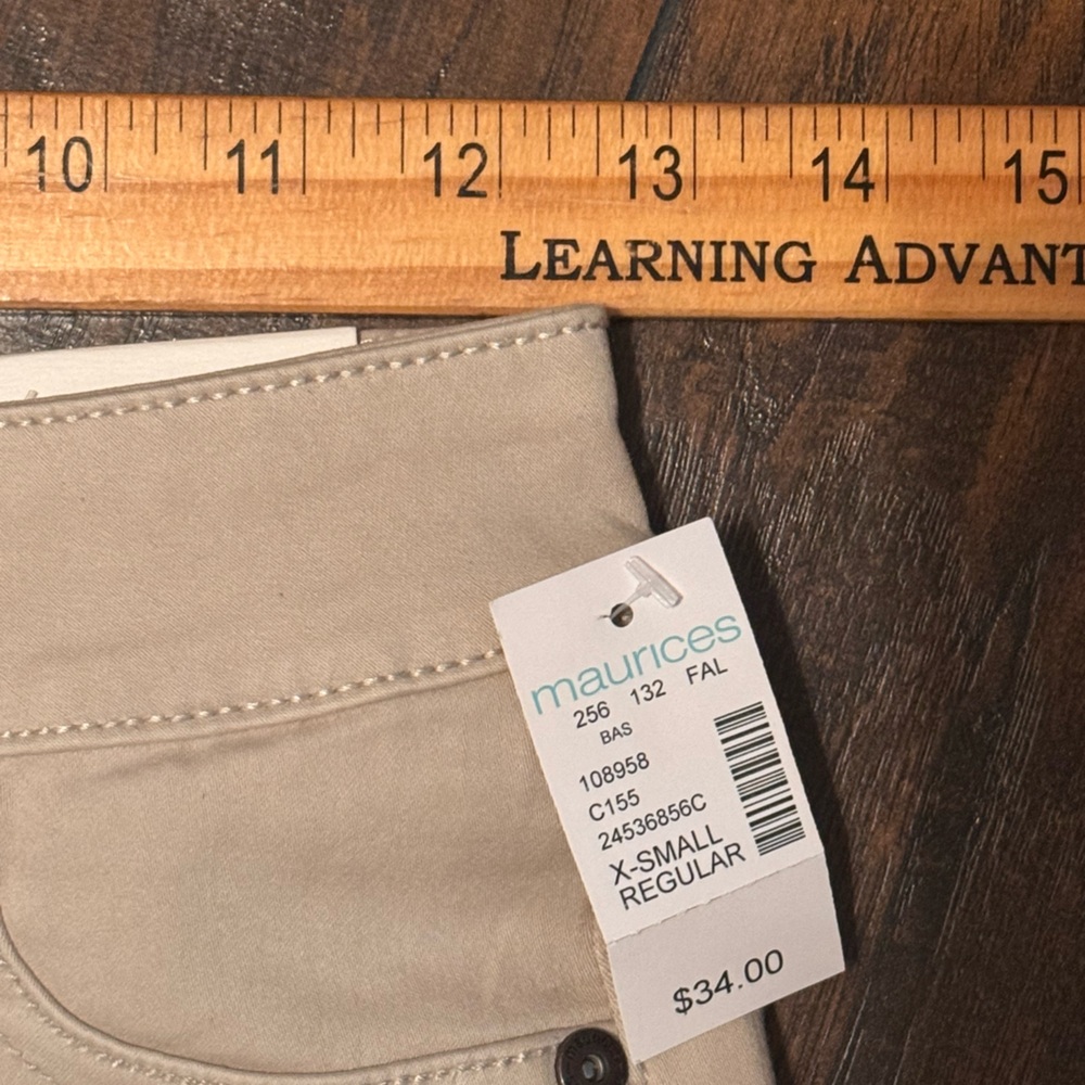 Maurices Women's Jegging Denim Flex Mid Rise XS Regular Khaki NWT Spring Summer - Picture 9 of 11